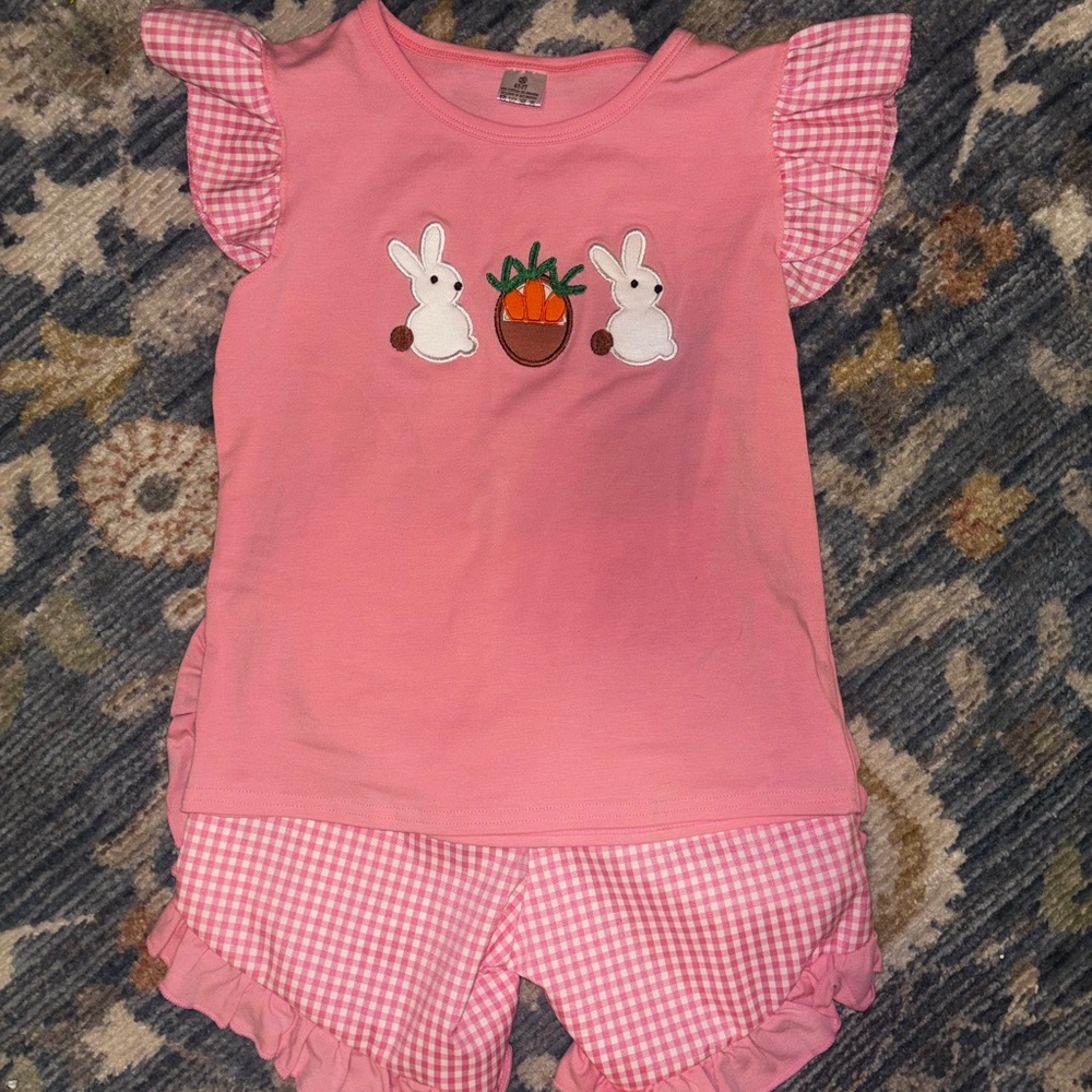 Pink Ruffled Bunny set